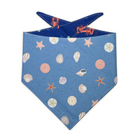 Crabs and seashells reversible bandana back