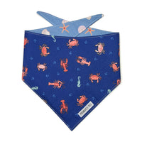 Crabs and seashells reversible bandana front