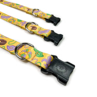 Persnickety Pets - Mardi Gras dog collar 3 sizes closeup