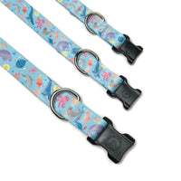 Sea creatures dog collar 3 sizes detail