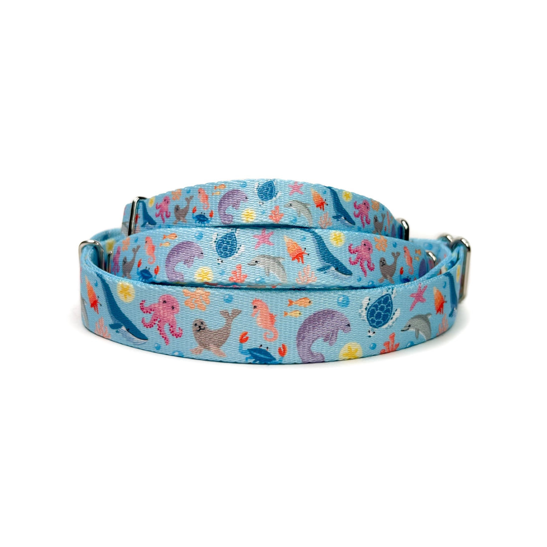 Sea creatures martingale dog collar 3 sizes