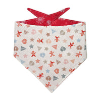 Snowflakes and holiday cookies reversible bandana back