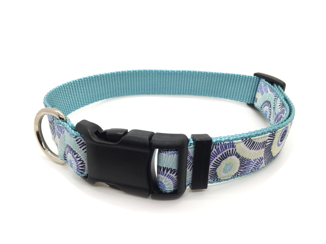 Persnickety Pets: Classic dog collar - seaspray on mist, single