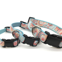 Persnickety Pets Classic dog collar - sunburst on mist, stacked