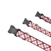 Persnickety Pets: team spirit crimson & white classic dog collar, 3 sizes