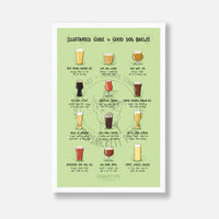Persnickety Pets: Good dog brews art print, poster, 11x17 in white frame