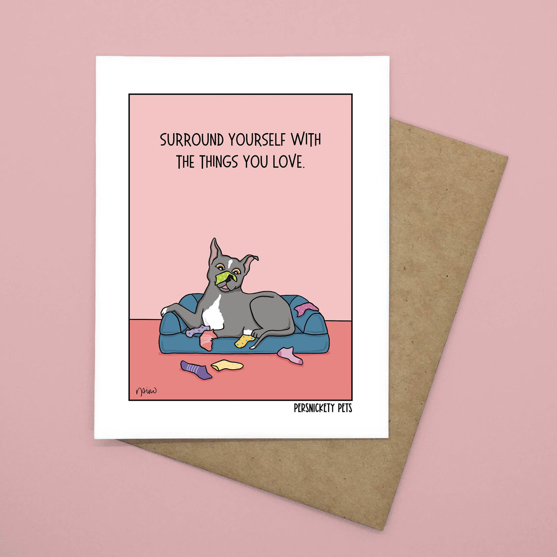 Persnickety Pets: Surround yourself with love notecard front