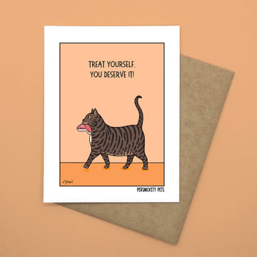 Persnickety Pets: Treat yourself notecard front