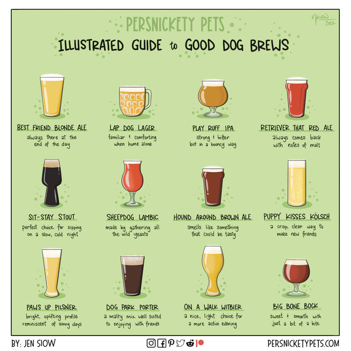 The Persnickety Pets comic by Jen Siow: “Good Dog Brews”
