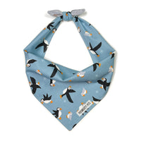 Puffins and otters reversible bandana tied
