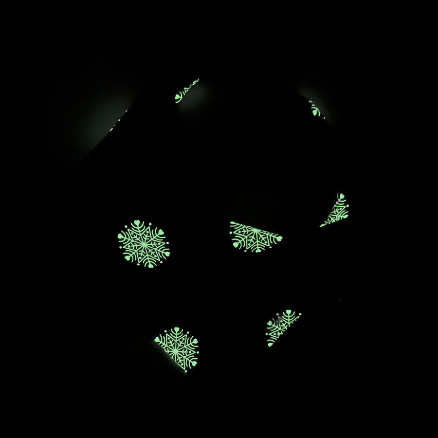 Snowflakes and holiday cookies reversible bandana glow in the dark