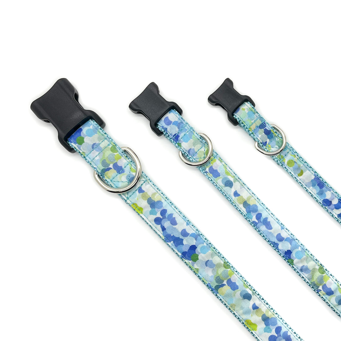 Persnickety Pets: Blue raindrops dog collar, 3 sizes