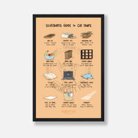 Persnickety Pets: Cat traps art print, poster, 11x17 in black frame