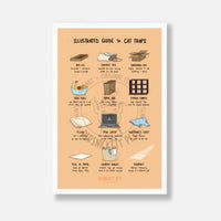 Persnickety Pets: Cat traps art print, poster, 11x17 in white frame