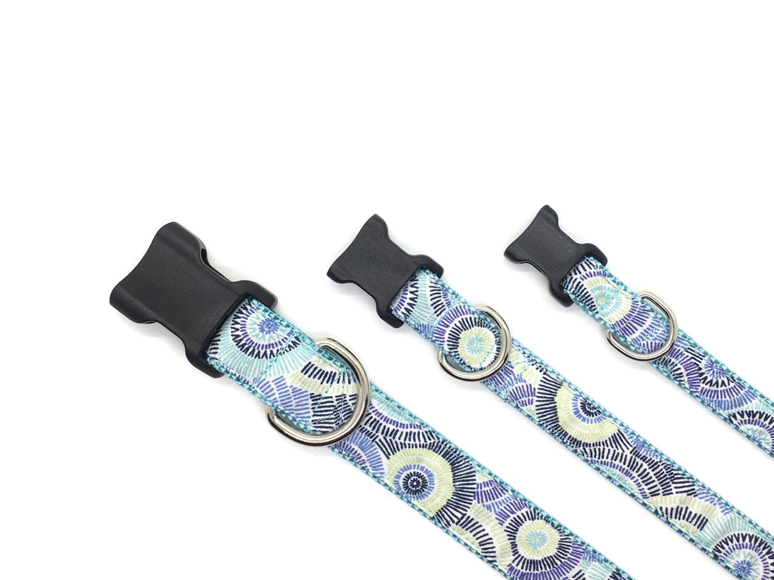 Persnickety Pets: Classic dog collar - seaspray on mist, 3 sizes