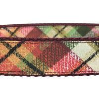 Persnickety Pets: Classic dog collar - 2020 festive plaid winter design, detail