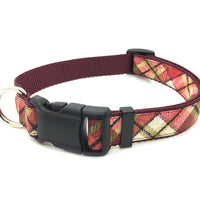 Persnickety Pets: Classic dog collar - 2020 festive plaid winter design, single 