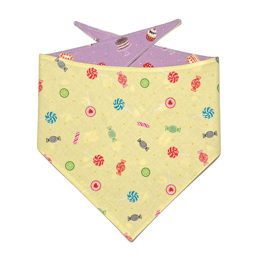 Persnickety Pets: Cupcakes and candy reversible bandana reverse