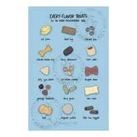 Persnickety Pets: Art print, poster, 11x17, Every-Flavor Dog Treats