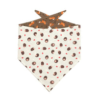 Persnickety Pets: foxes & hedgehogs fall bandana, reverse