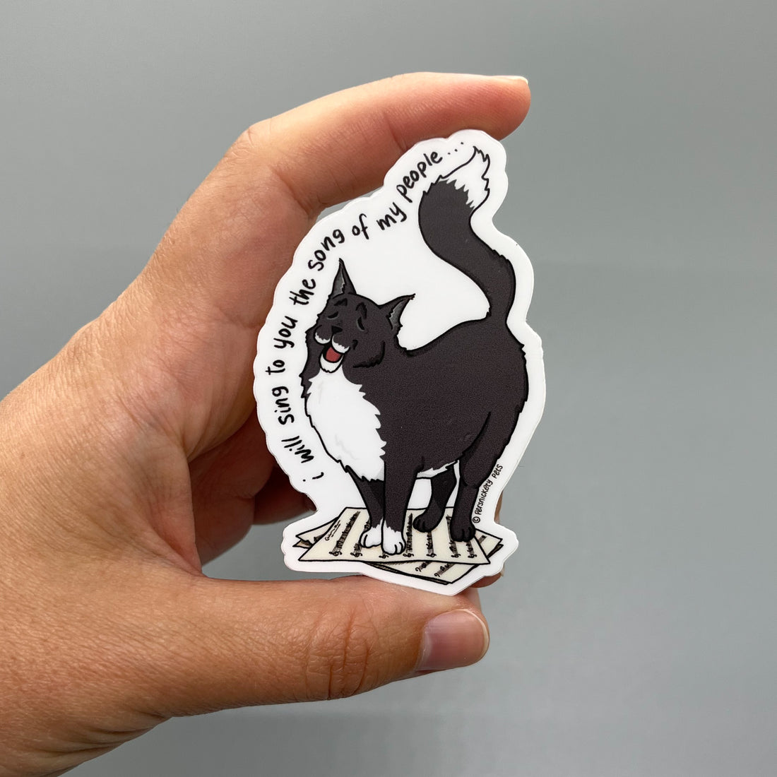 Persnickety Pets: Giovanni vinyl sticker in hand