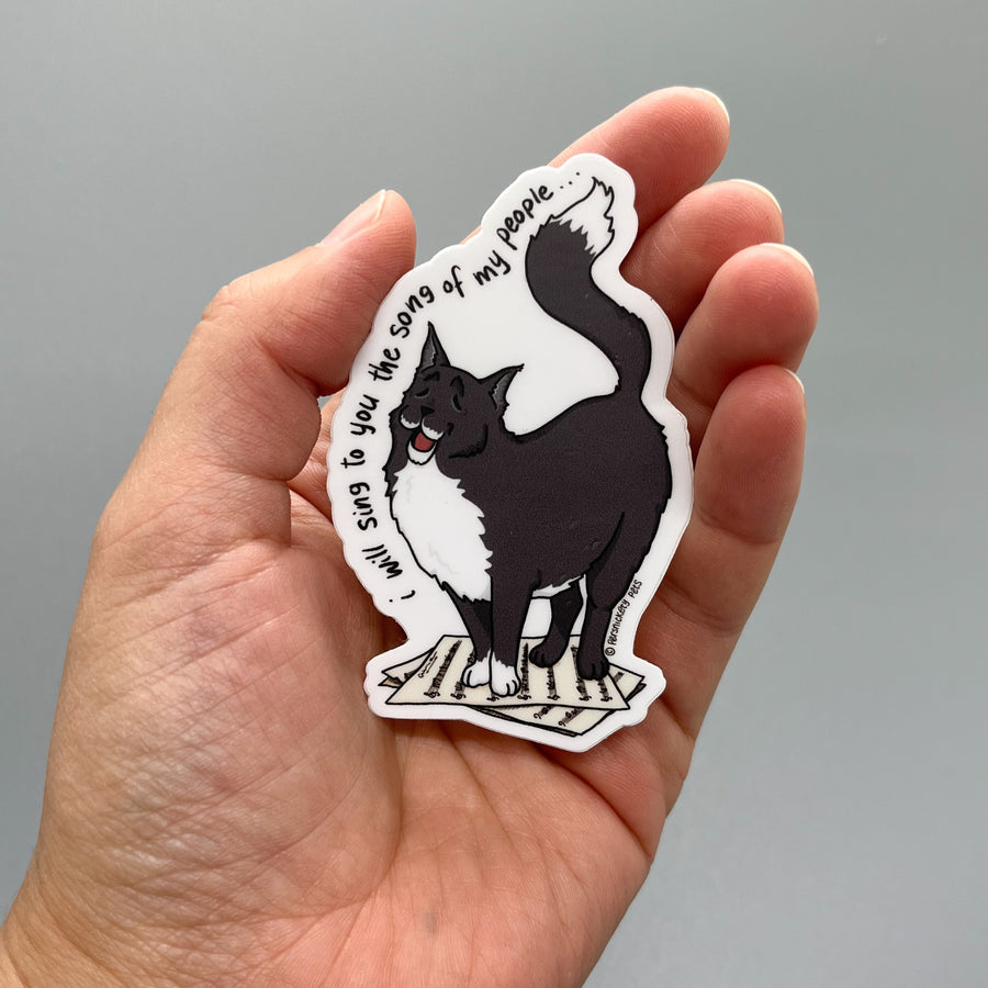 Persnickety Pets: Giovanni vinyl sticker in palm
