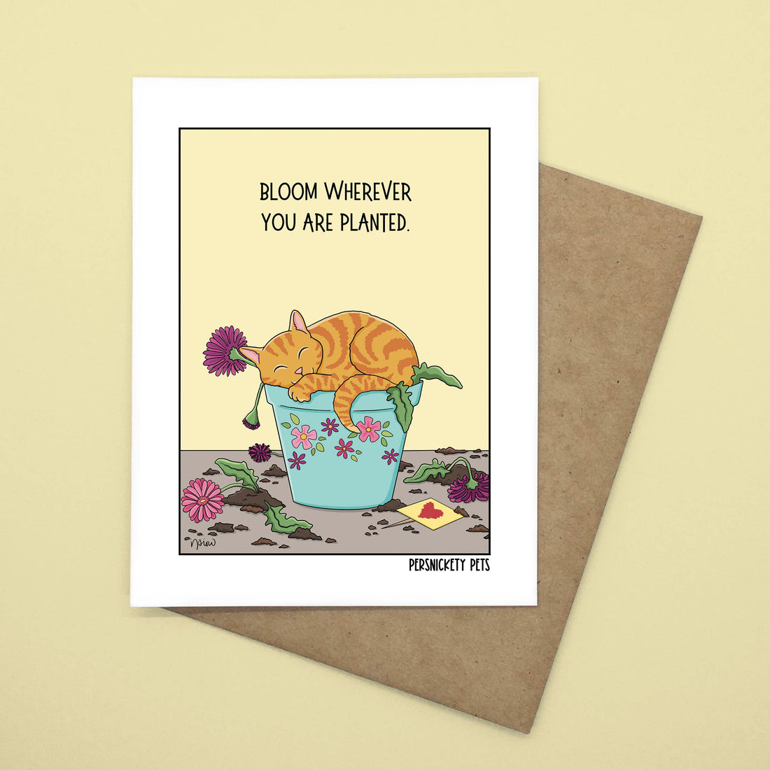 Persnickety Pets: Bloom wherever notecard front