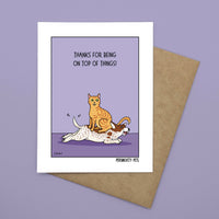Persnickety Pets: Thanks for being on top of things notecard front