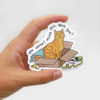 Persnickety Pets: Marmalade vinyl sticker in hand alternate