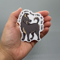 Persnickety Pets: Nugget vinyl sticker in palm
