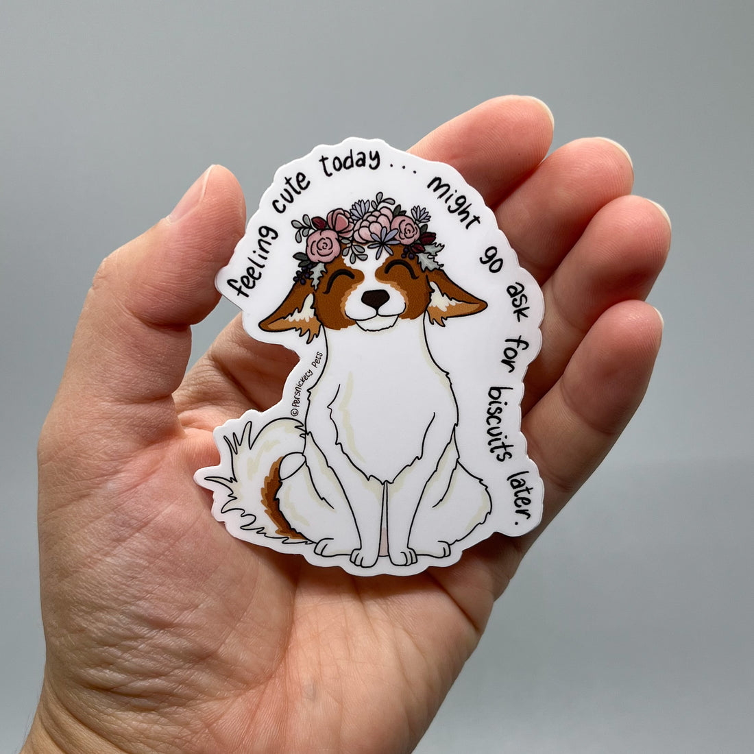 Persnickety Pets: Persimmon vinyl sticker in palm