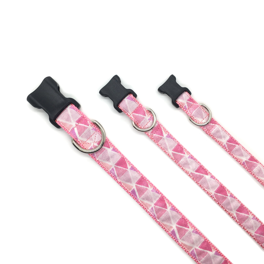 Persnickety Pets - pink prisms classic dog collar, 3 sizes