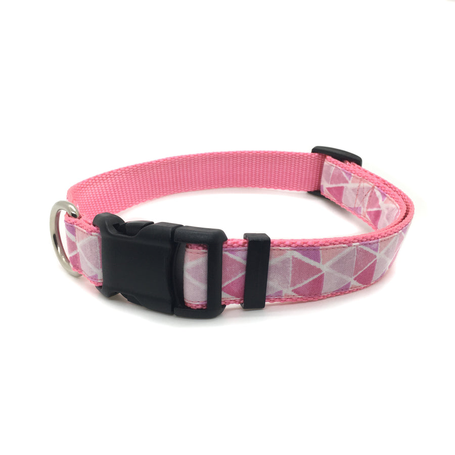Persnickety Pets - pink prisms classic dog collar