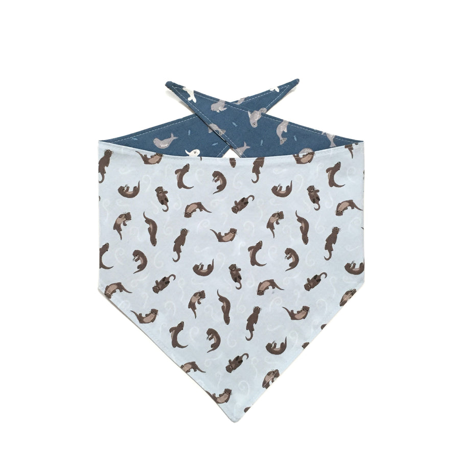 Persnickety Pets: Seals & Sea Otters reversible bandana, reverse