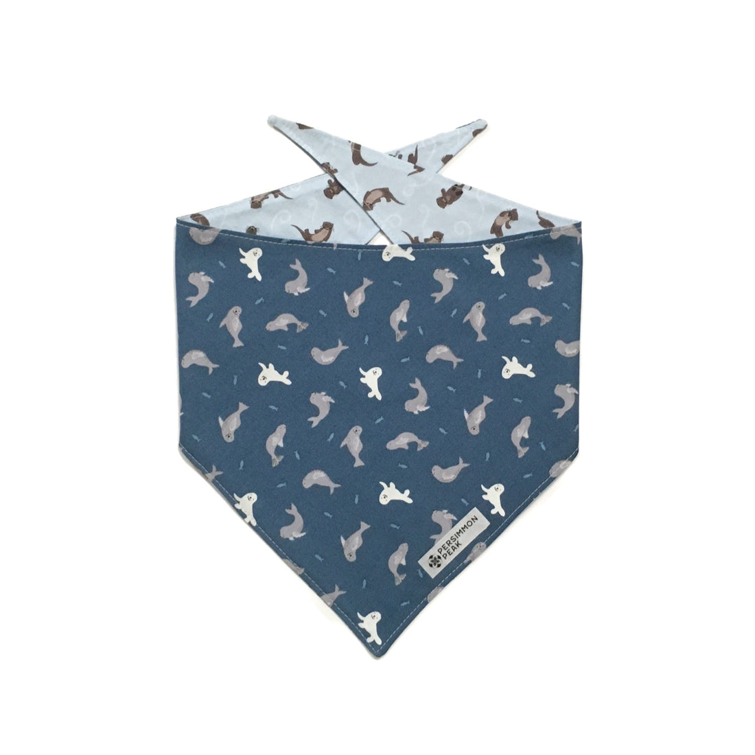 Persnickety Pets: Seals & Sea Otters reversible bandana, front