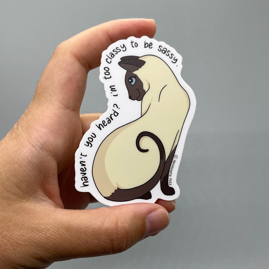 Persnickety Pets: Sir Sesame vinyl sticker in hand