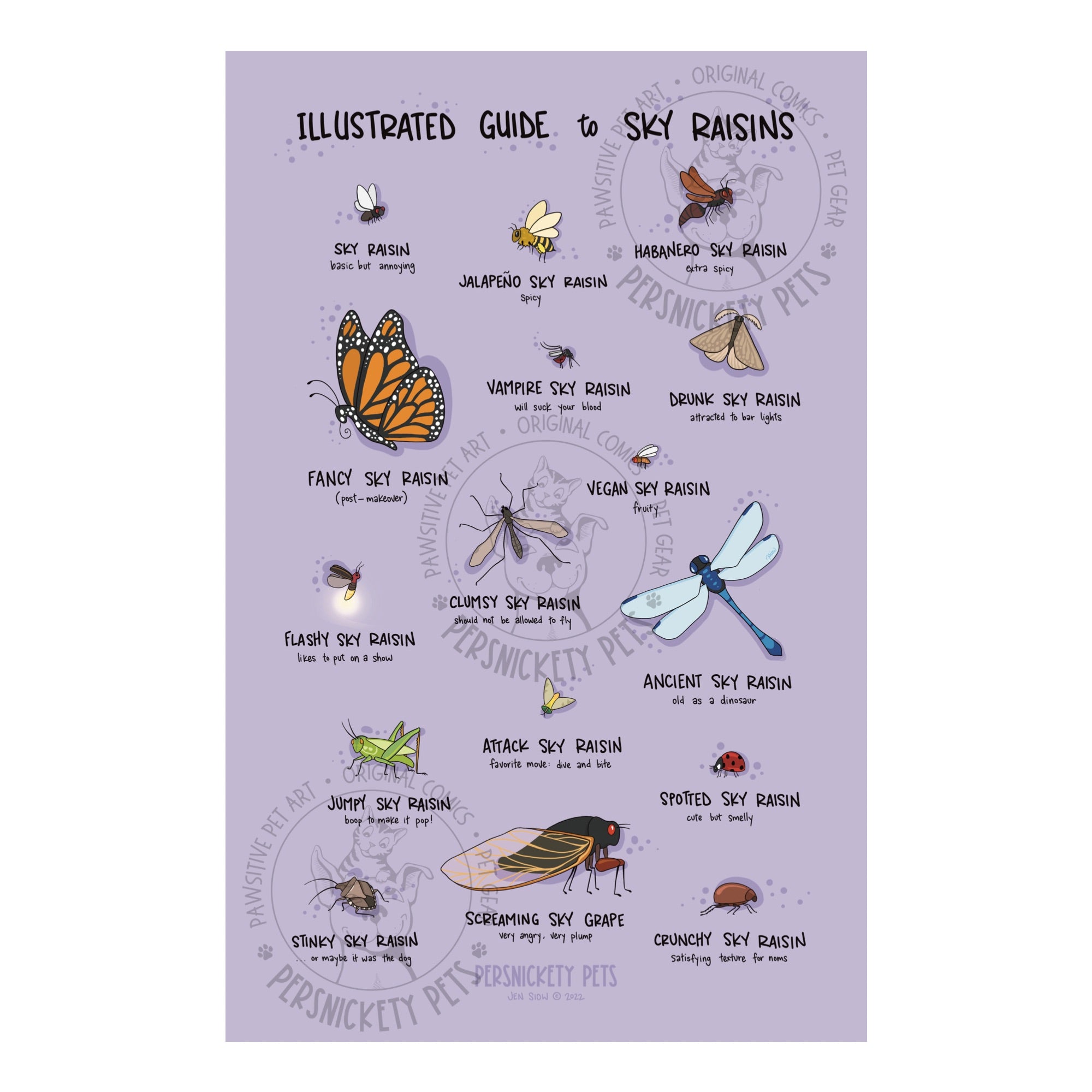 Sky Raisin Chart Sky Raisins Art Print (11” x 17”) – Persnickety Pets