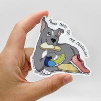 Persnickety Pets: Suki vinyl sticker in hand